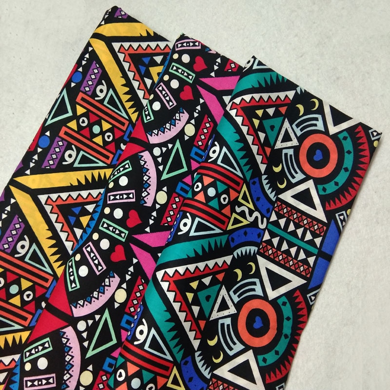 Mærke vintage afrikansk stil abstrakt totem trykt 100%  bomuld poplin stof 50 x 140cm afrikansk stof patchwork stof kjole ti