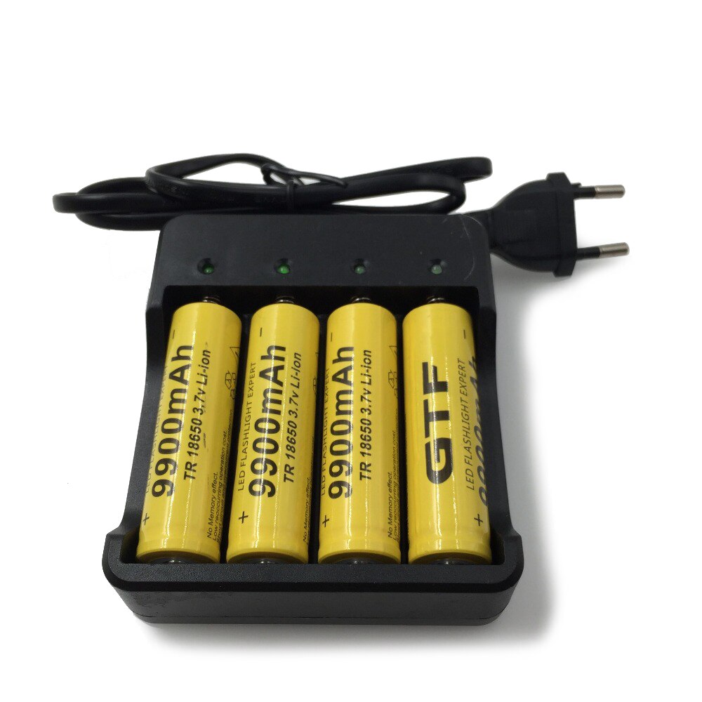 4 Stuks Gloednieuwe 18650 Batterij 3.7 V 9900 Mah Li-Ion Oplaadbare Batterij 18650 Batery + 1Pcs 18650 batterij Oplader Intelligente