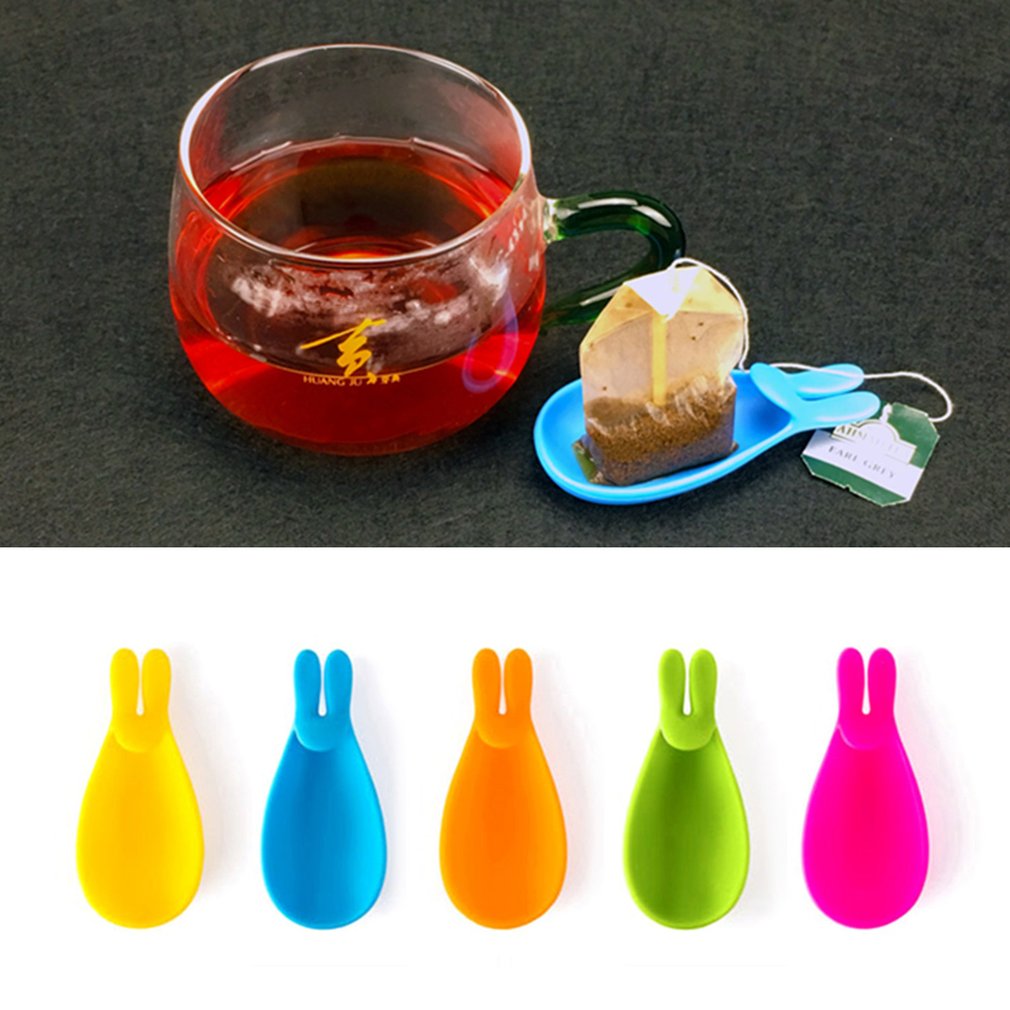Silikagel kanin vinglas etiket til tepose hængende krus kop klip te infuser nyhedsprodukt teposeholdere festartikler @ 4