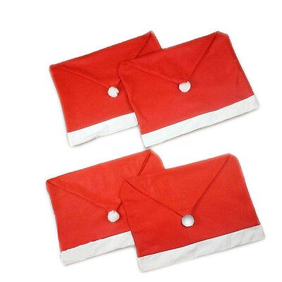 Kerst kerstman rode hoed stoelhoezen eettafel feestdecoratie