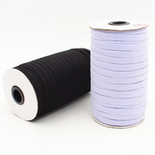 3 Mm-9 Mm Breedte Stretch Webbing Diy Elastische Lint Band Voor Naaien Wit/Zwart Kleur 10Meter/Lotmask Diy, sprei, Manchet