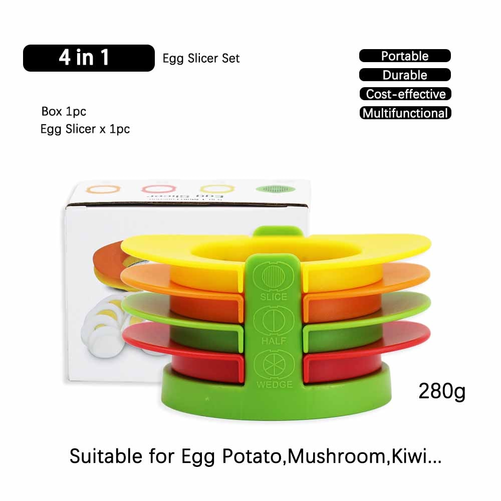 4 In1 Multifunctionele Ei Cutter Kleur Roestvrij Staaldraad Ei Slicer Plastic Snijden Apparaat Voor Ei Creatieve Keuken Gereedschap