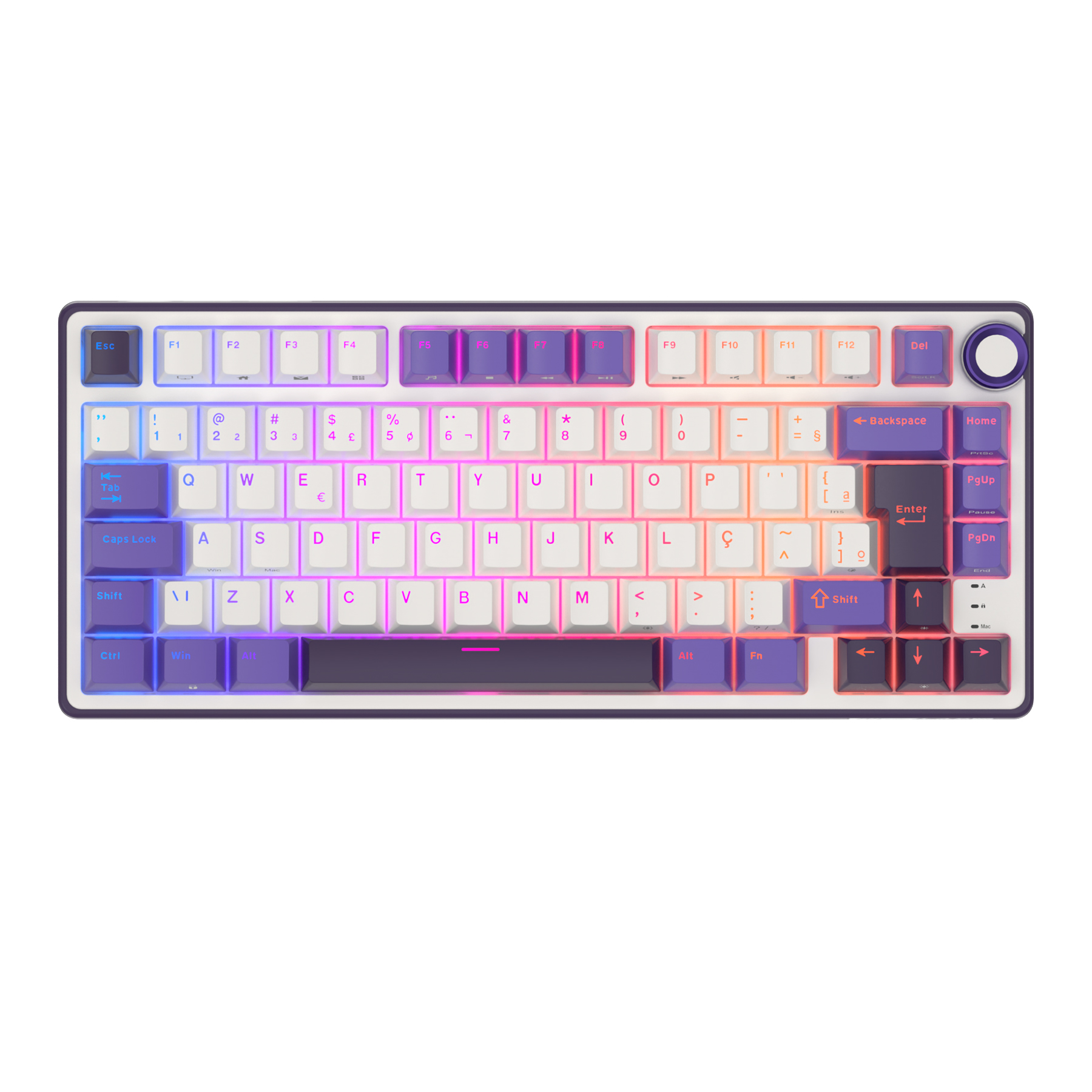 Royal Kludge RK R75 brazylijska mechaniczna uszczelka klawiatury przewodowa klawiatura dla graczy z możliwością wymiany podczas pracy 80 klawiszy podświetlane RGB MDA nasadki na klawisze PBT: Ciemnoniebieski / Czerwony przełącznik