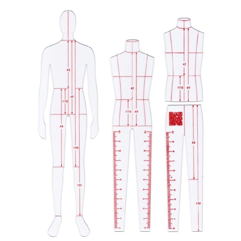 Mannelijke Mode Heerser Kledingstuk Effect Stijl Mannen Tekening Sjabloon Heerser Originele Model 26cm Hoogte: Default Title