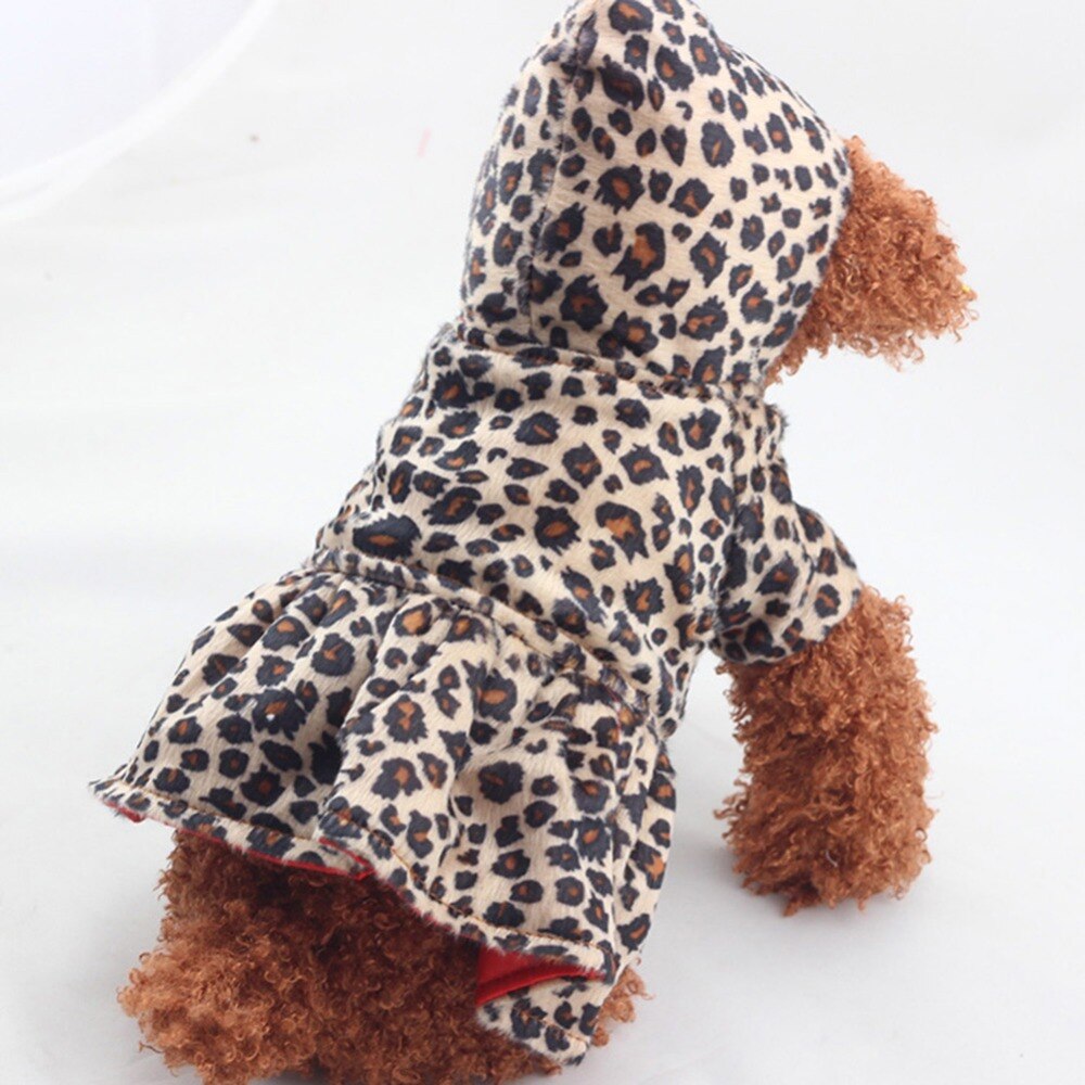 Søde hunde leopard kostume vinter hund tøj hvalp bomuld hættetrøje tøj varme hund frakker & amp; jakker chihuahua kæledyr produkt