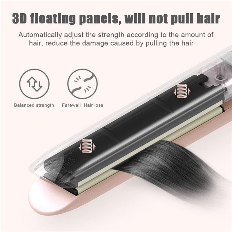 MIni plancha de pelo para niña, plancha alisadora para el cabello, rizador de pelo, plancha plana portátil para mujer, ondas para el cabello