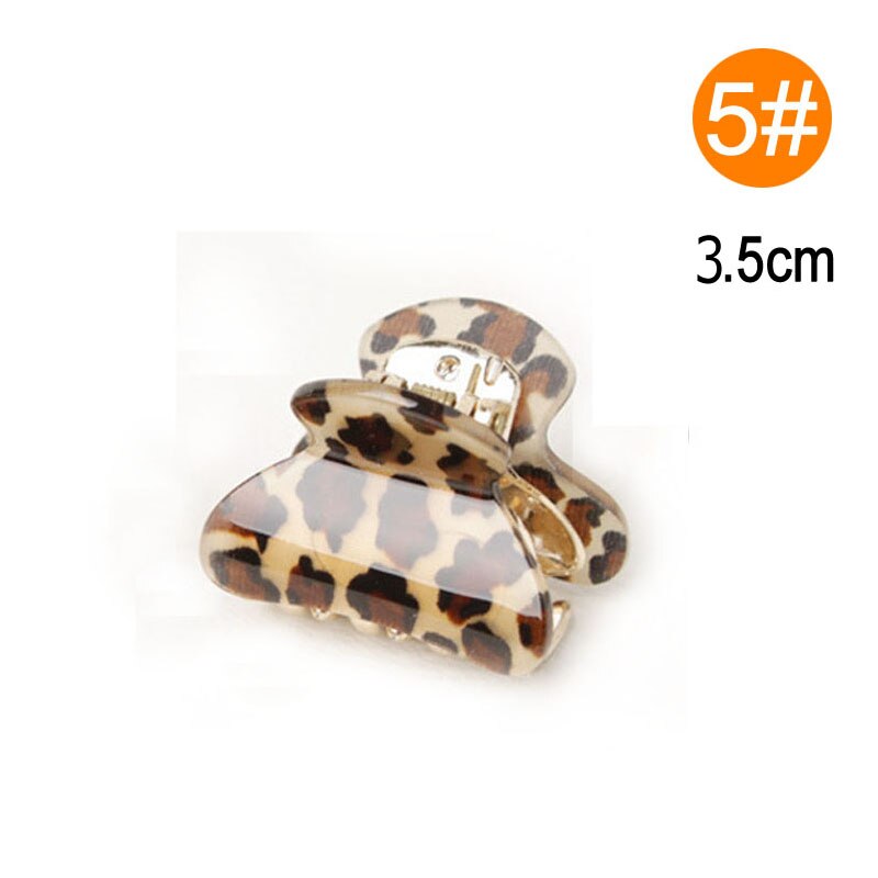 Store små plastik arcylic leopard hår kløer til kvinder hårspænder piger hårnåle klør klemme banan hår værktøj: 3.5cm mørk kaffe