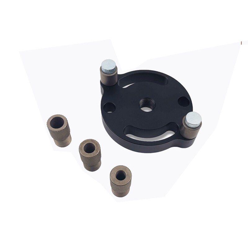 6/8/10mm loddrett lommehull jigg tre dowelling selv sentrerende bor guide kit hull puncher locator jig for trebearbeiding verktøy: Svart