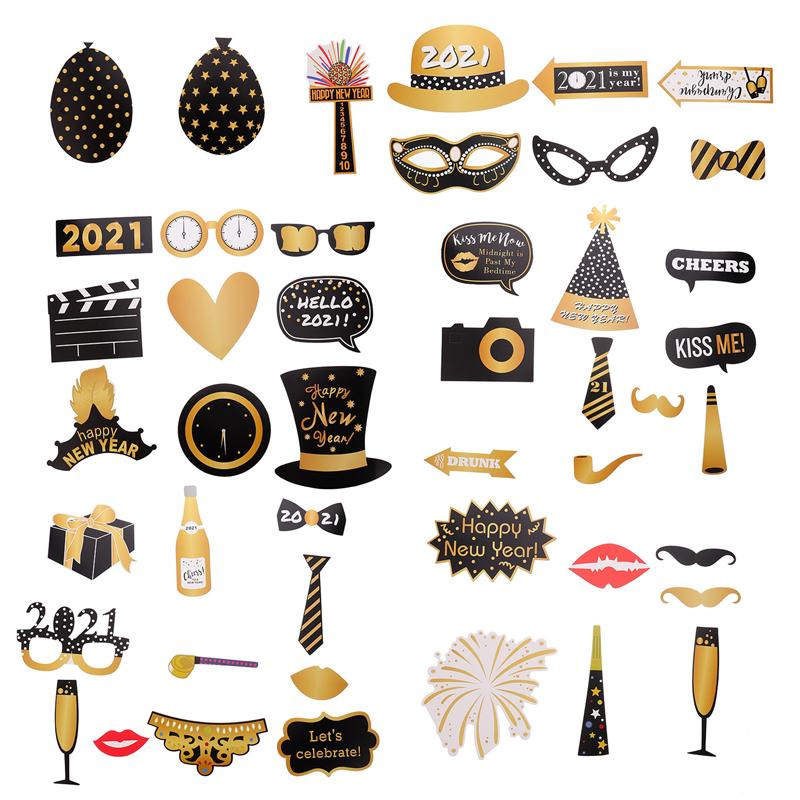 46Pcs Selfie Props Foto Schieten Props Photo Booth Props Foto Props Voor Decor Jaar