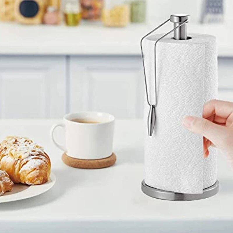Küchenrollenhalter aus Edelstahl (stehend) - Stabiler und langlebiger Papierrollenhalter - Ideal zum Kochen - Rollenhalter mit modernem und schlichtem suchen - perfekt für Deine Küche: B Stil