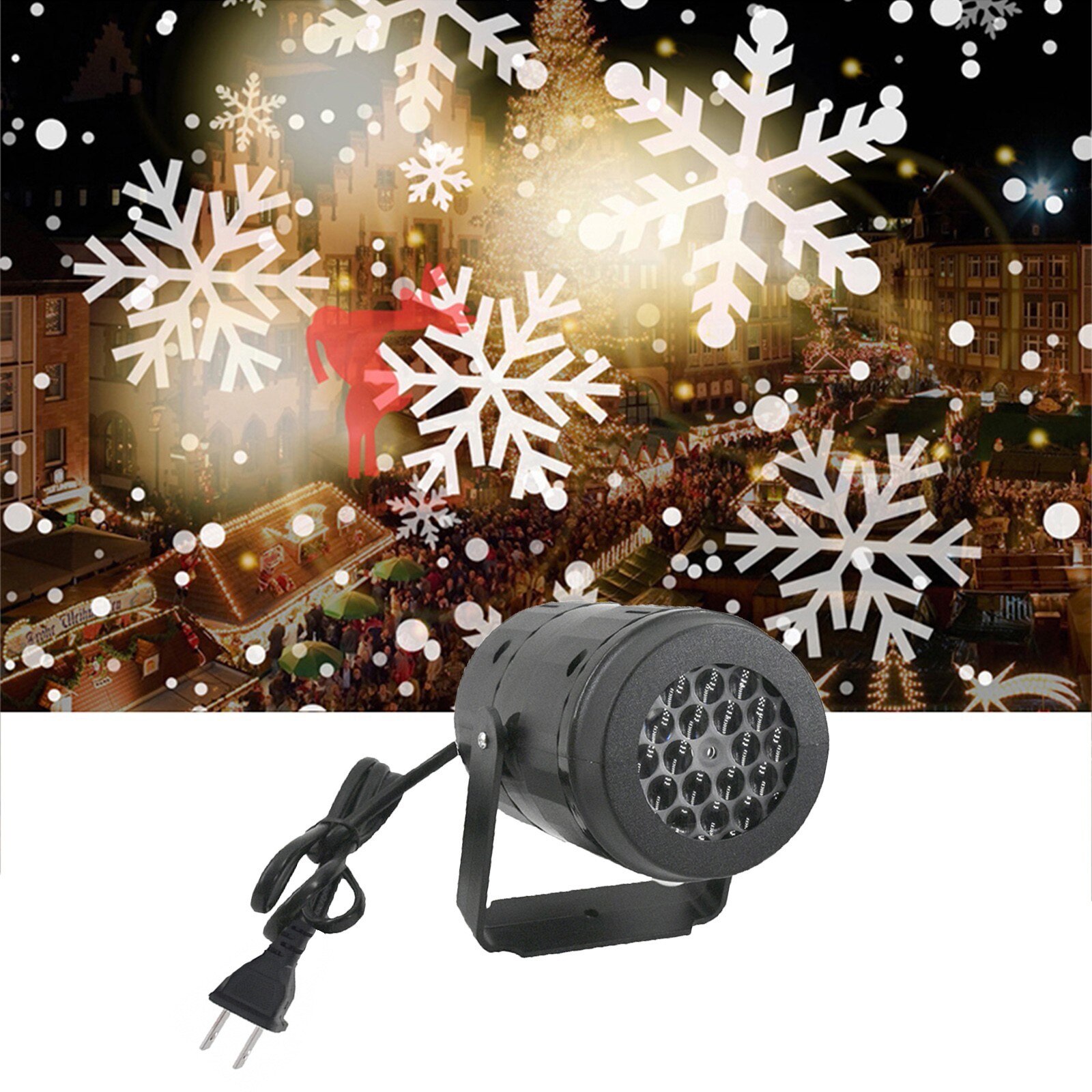 40# jul led-projektører projektor udendørs led vandtæt roterende sne juledekorationsforsyninger navidad новый год: B