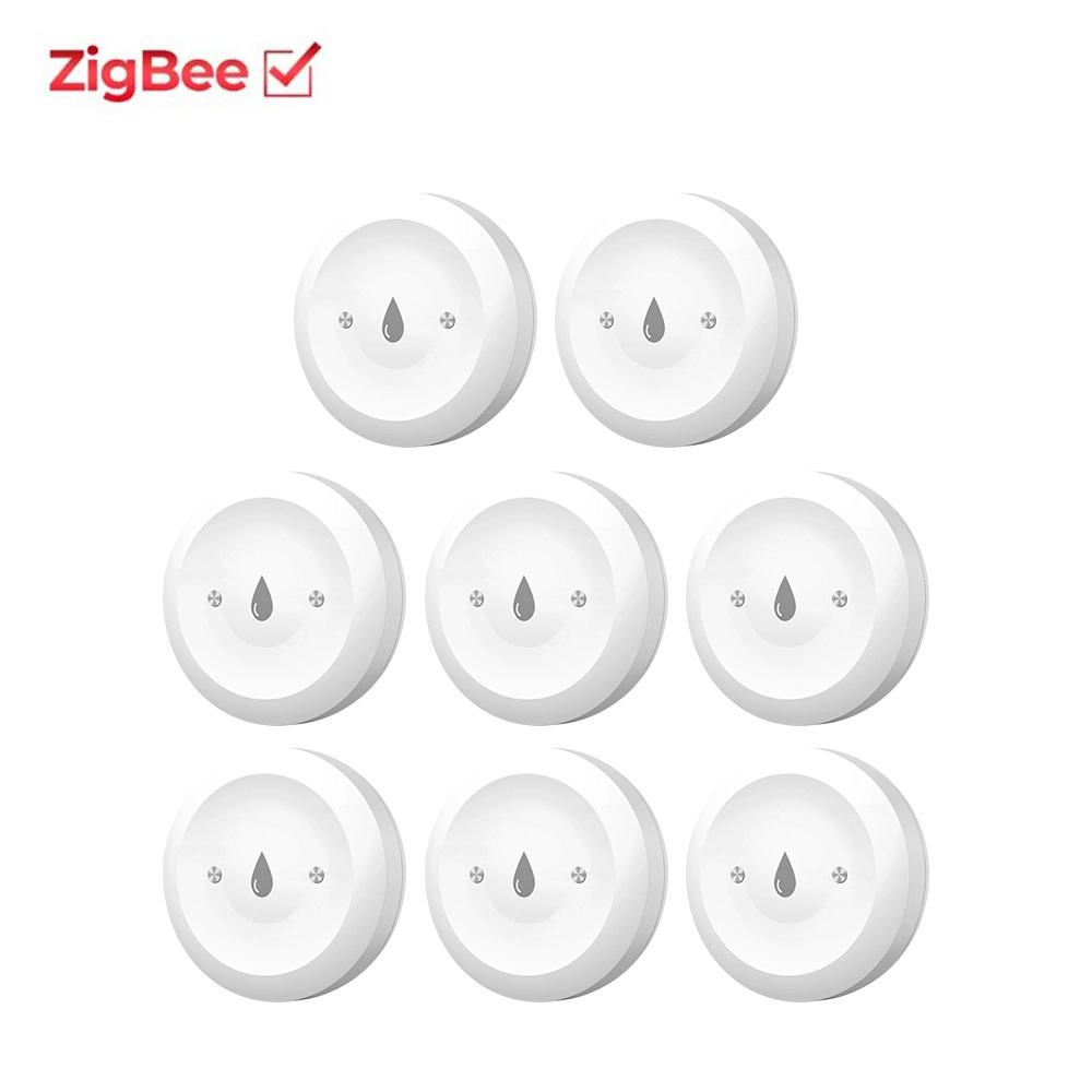 Tuya Zigbee 2mqtt Wateronderdompelingssensor Smart Life Lekkagesensor Waterkoppeling Alarm App Monitoring op afstand Waterlekdetector: Black