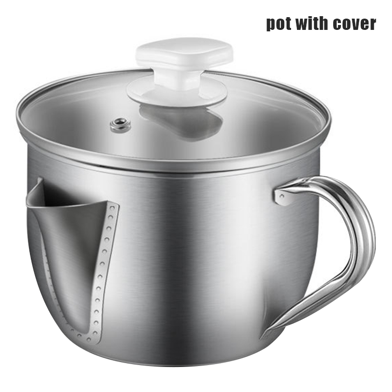 Nieuw Rvs Olie Filter Soep Separator Zeef Pot Keuken Kookgerei Mk: Pot With Cover