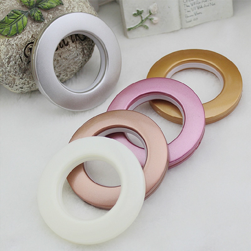 5 kleuren decoratie gordijn accessoires goedkope plastic ringen oogjes voor gordijnen 4.5 cm binnendiameter