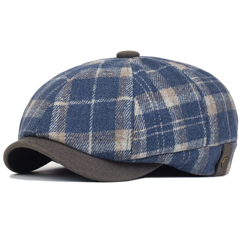 Big Head Circumference Woolen Octagonal Cap Men And Women