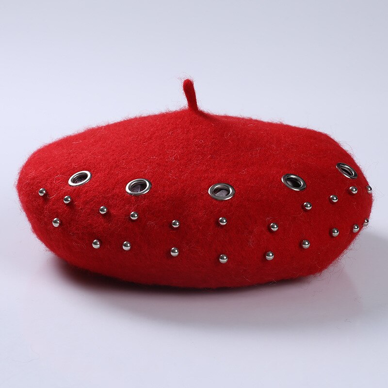 Baretti hattu naisten villa yksivärinen baskeri retro hattu retro tavallinen baretti hattu lämmin hattu naisten talvihattu: 01