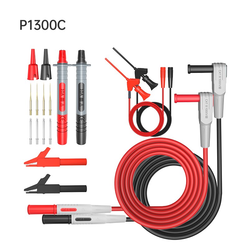 Jxsinone P1300 Serie Vervangbare Multimeter Probe Probes Test Haak & Test Lead Kit 4Mm Banana Plug Alligator Clip Automotive tool