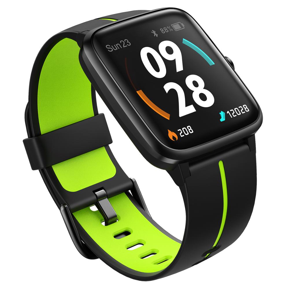 Ulefone montre GPS Smartwatch intégré GPS 5ATM bande étanche surveillance du sommeil de la fréquence cardiaque pour Android IOS montre intelligente: Black Green