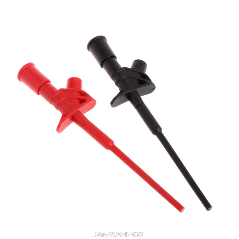 2 Pcs Insulated Test Hook Clip 1000V 10A Flexible Probe High Voltage 4mm Socket D23 20