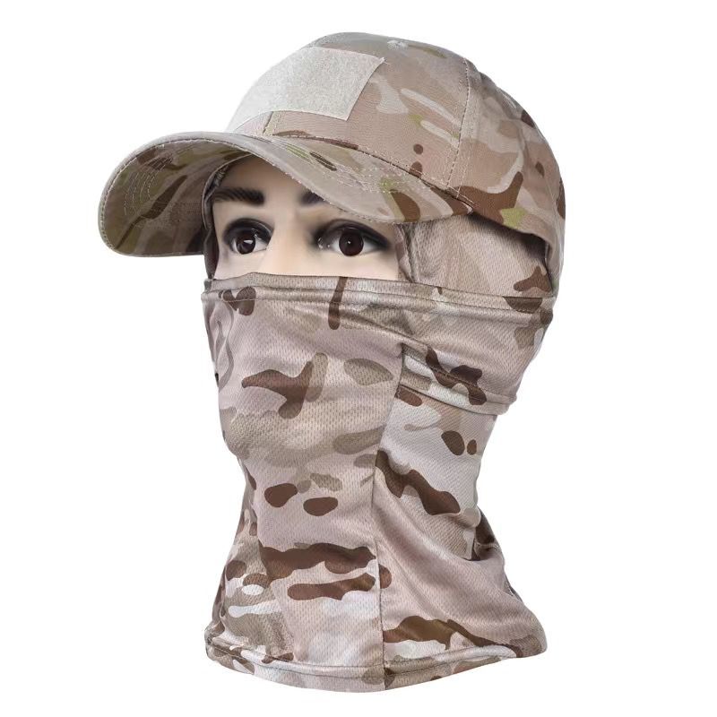 Gorras de béisbol tácticas para exteriores para hombres y mujeres, sombreros de sol Snapback a prueba de sol, pasamontañas de camuflaje informal, media máscara de esquí, 2024: Rojo