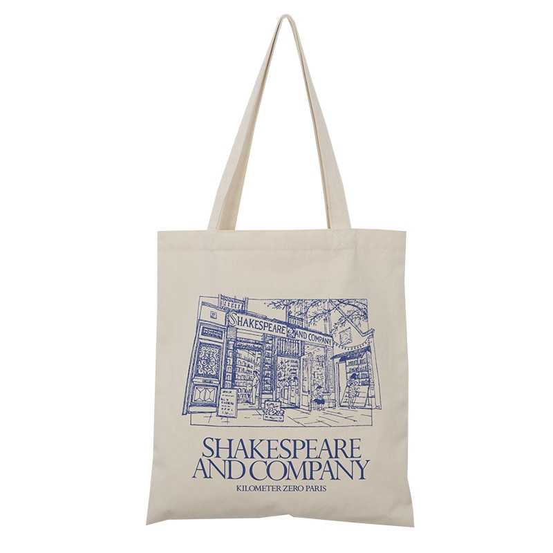 Bolso de lona con estampado de Shakespeare para mujer, bolsas de compras de tela de algodón, bolsos de comestibles, bolso de mano para libros para niña