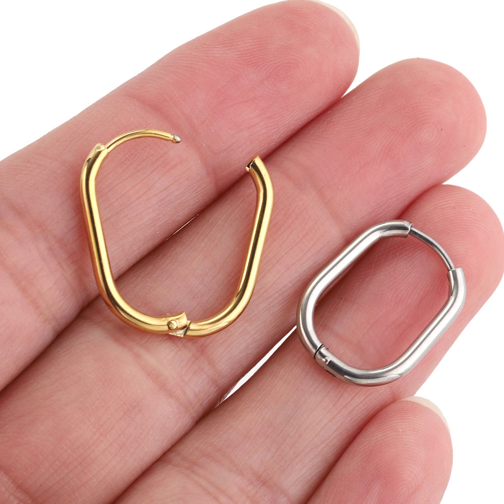 Pendientes de aro de acero inoxidable para mujer, joyería para Piercing, aro para prevenir alergias, joyería al por mayor, 6 uds.