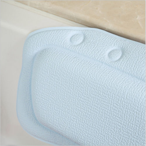 21x31cm cómoda almohada de baño espuma de PVC suave baño Spa baño almohadas de baño tazas de descanso del cuello de la cabeza almohadas de Color puro