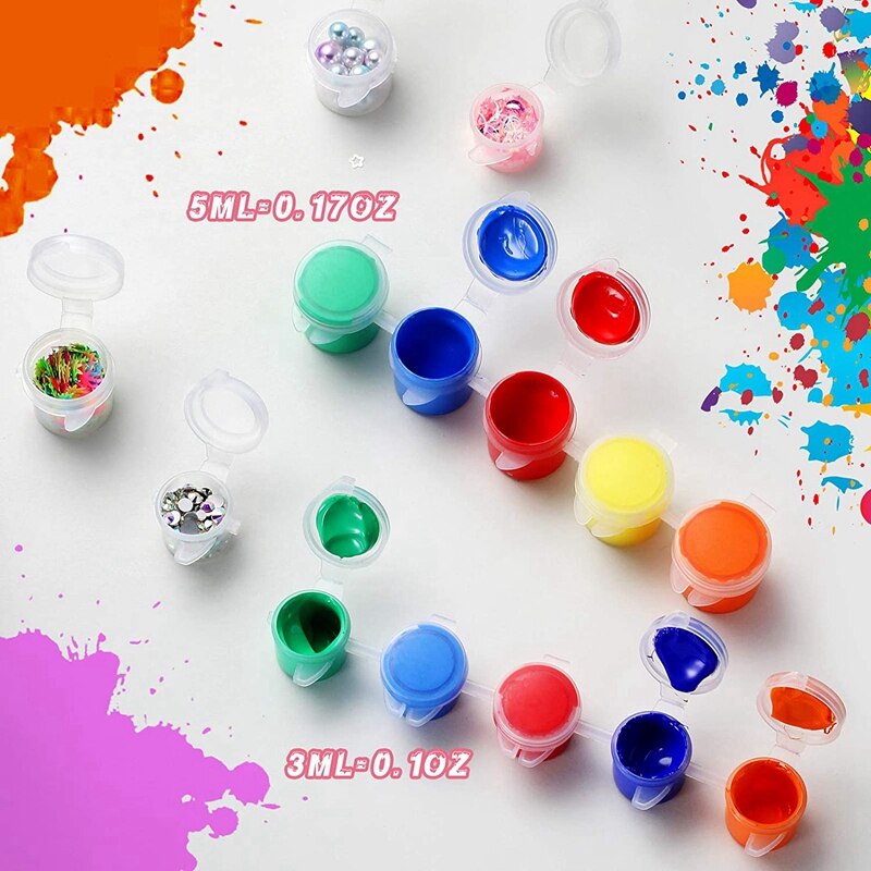 100 streifen, 600 leere farbtöpfe, farbstreifen, farbbecher, durchsichtige aufbewahrungsbehälter aus kunststoff, mal- und bastelbedarf (3 ml/ 0.1 oz)