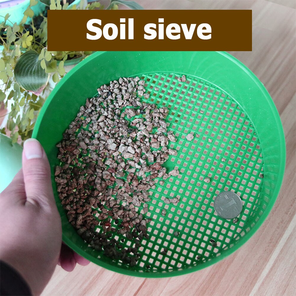 Durable Plastic Soil Sieve Filter Mesh Soil Stone Sifting Filtration Home Garden Flower Plant Nursery Tool Balcony Office Supply