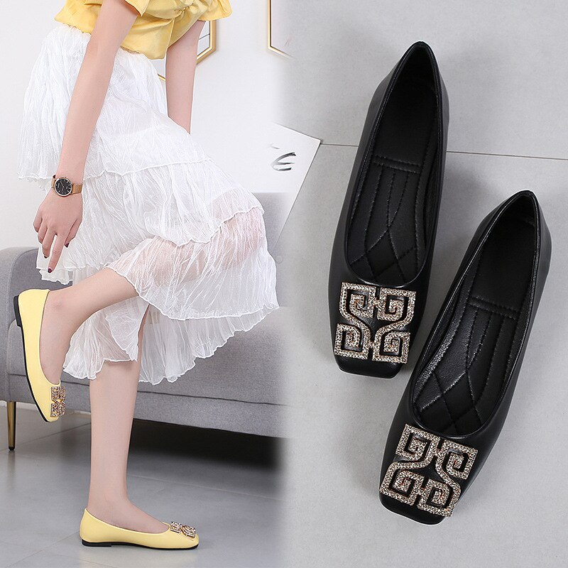 Platte schoenen dames zomer instappers ballerina's nette schoenen pu leren ballerina's voor dames