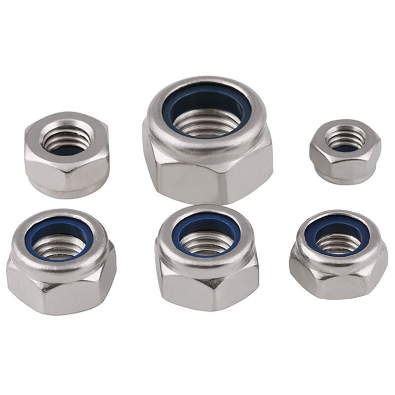 M4 M5 M6 M8 M10 M12 304 Stainless Steel Left Hand Thread Anti-loosening Nut Anti-threaded Left Thread Self-locking Non-slip Nut