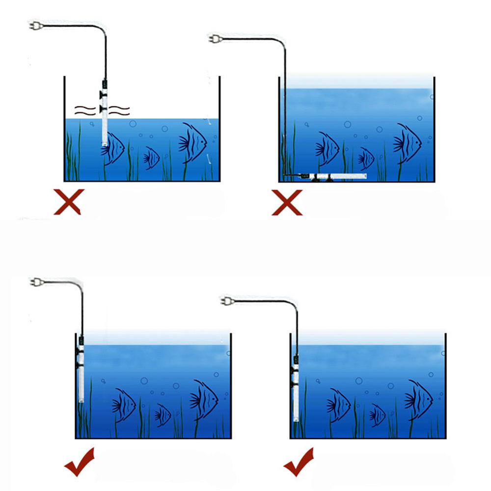 Barra de calentador de acuario 25/100/200/300W, termómetro de Acuario, pegatina, controlador de temperatura, calentador para acuario, Mini pecera