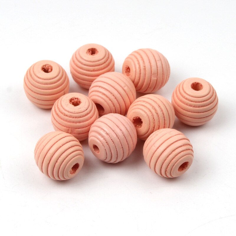 Draad Bijenkorf Ronde Houten Kralen Voor Sieraden Maken Handwerk Diy Speelgoed 12/18Mm Handgemaakte Gemengde Kleur Spacer Losse Kralen: Black / other