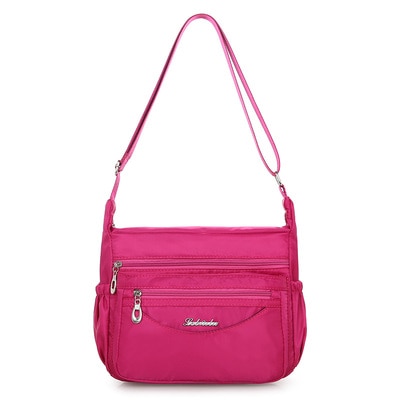 Herold Wasserdicht Nylon Frauen Bote Taschen Carteira Jahrgang Hobos Damen Handtasche Weibliche Umhängetaschen Schulter Taschen: Heißer Rosa