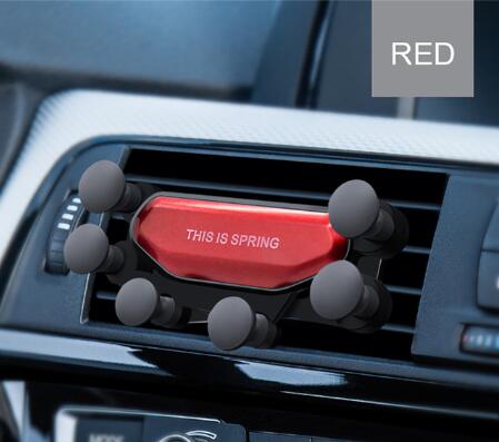 Universal Gravity Car phone Holder Car Air Vent Mount Car Stand For iphone 7 8 X For Samsung S8 S9 S10 Mobile Phone Holder: Red