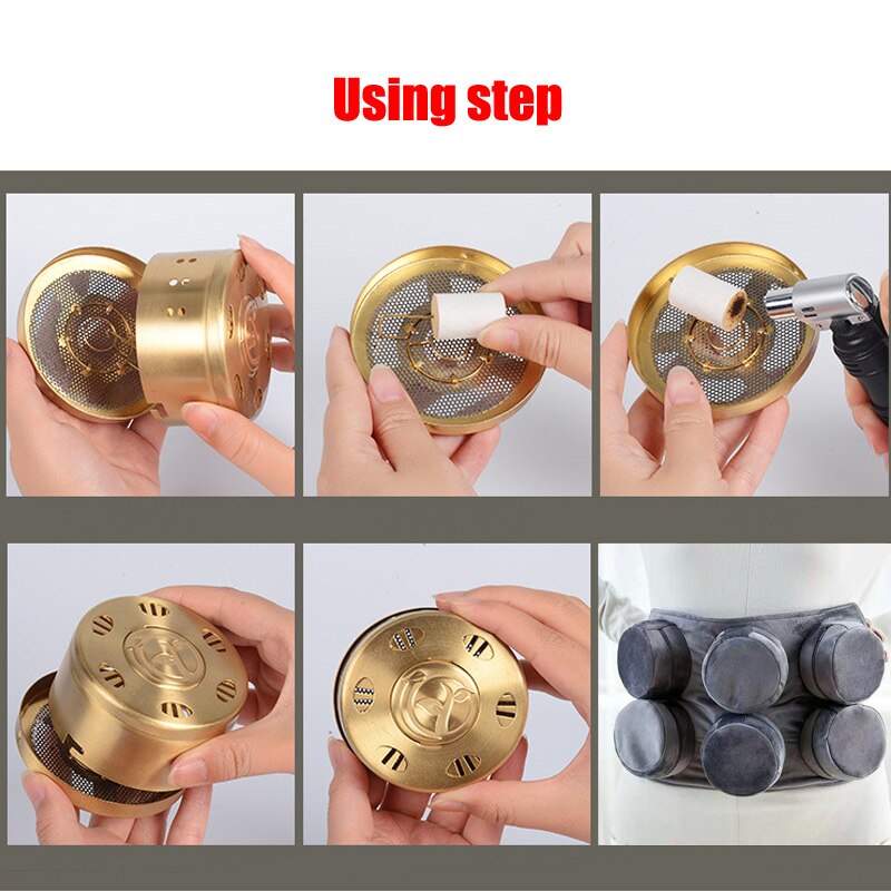 TEILEN ho 6 Tasche Moxibustion Taille Moxa Kasten Chinesischen Heizung Therapie Nieren-mangel Rückenschmerzen Unregelmäßige Menstruation warm Magen