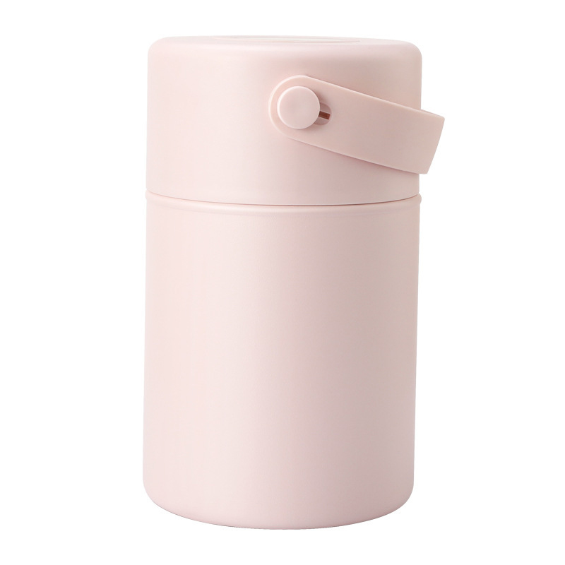 Marmite à ragoût en acier inoxydable 316, pour homme et femme, poignée Portable, boîte à déjeuner, tasse Thermos, pour étudiant et employé de bureau: Pink