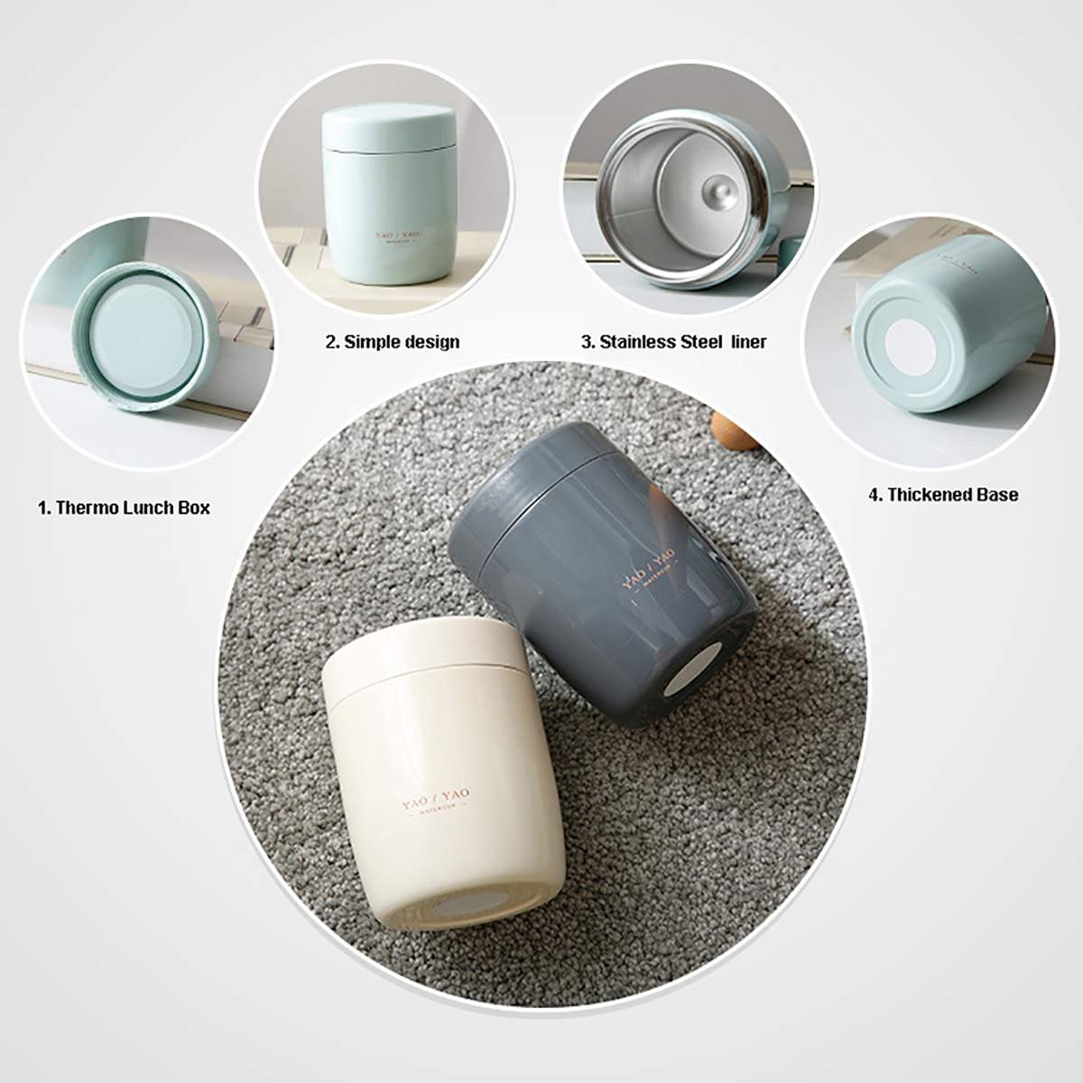 Draagbare Voedsel Thermos Voor Kids Rvs Lunchbox Van 4 Kleur 260Ml Mini Soep Containers Thermosflessen Thermocup