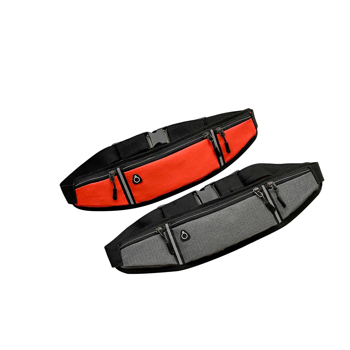Kvinner sport midje bag utendørs reflekterende stripe fitness mobiltelefon midje bag med øretelefon hull jogge løpebager