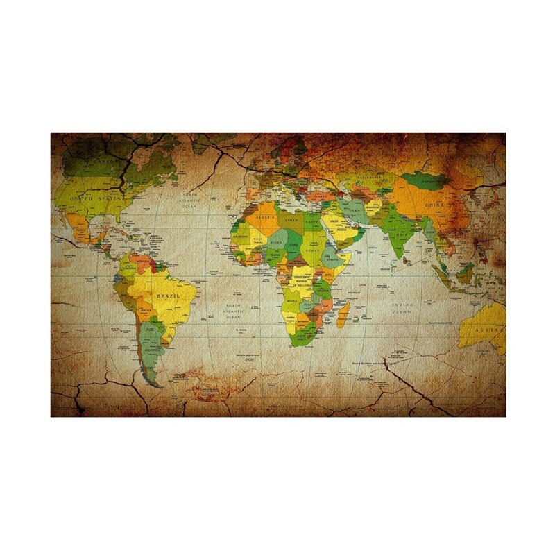 Retro World Map 90*60cm Posters and Prints Canvas Paintings Wall Art Pictures Room Home Decoration School Classroom Supplies