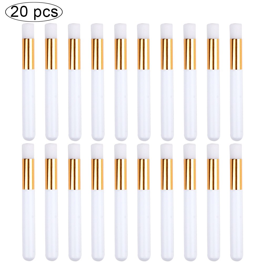 Cepillo 20 piezas para limpiar pestañas, cepillo limpiador de extensiones, cepillo para la nariz, limpiador de pestañas, cepillos de maquillaje cosméticos, 10/10: 20pcs white