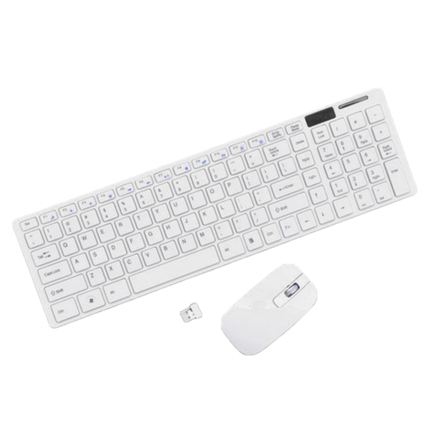 Elisona Wireless Keyboard Mouse Set Key Board Mice Combo for Computer PC Gaming TV 98 Macbook Android Overwatch Accessories: White