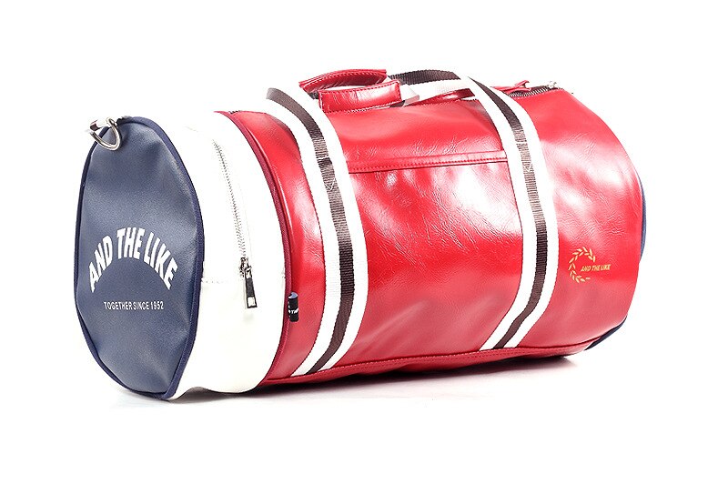 Skuldertaske håndtas messenger tasker læder rejsetaske spand sportspose mænd fitness taske kvindelig bærbar træning mochila bagage: 126 røde