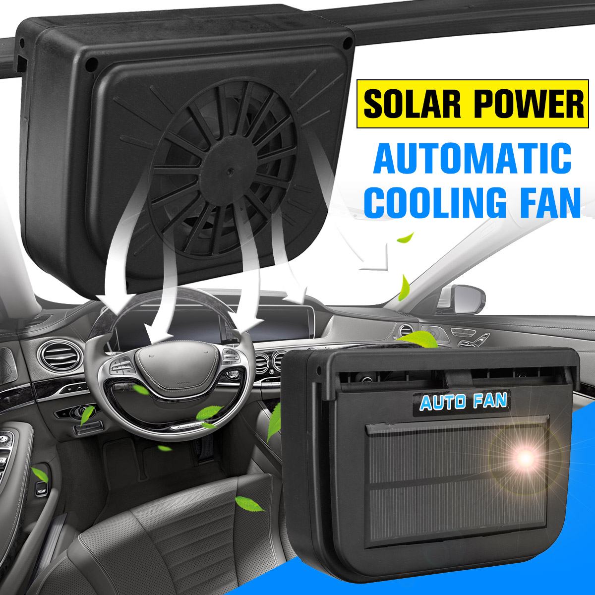Auto Op Zonne-energie Auto Cooler Auto Cool Ventilator Systeem Radiator Auto Air Vent Uitlaat Warmte Ventilator Met Rubberen Strip