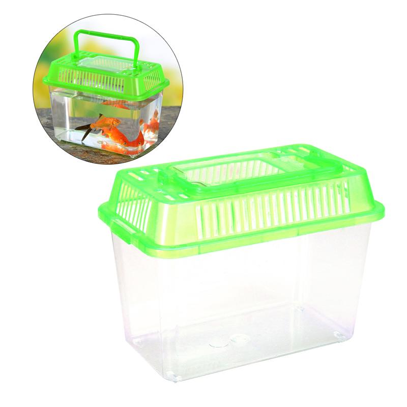 Mini Non-Toxic Fish Tank Plastic Handheld Fish Tank For Turtle Pet Fish Aquariums Supplies: Green