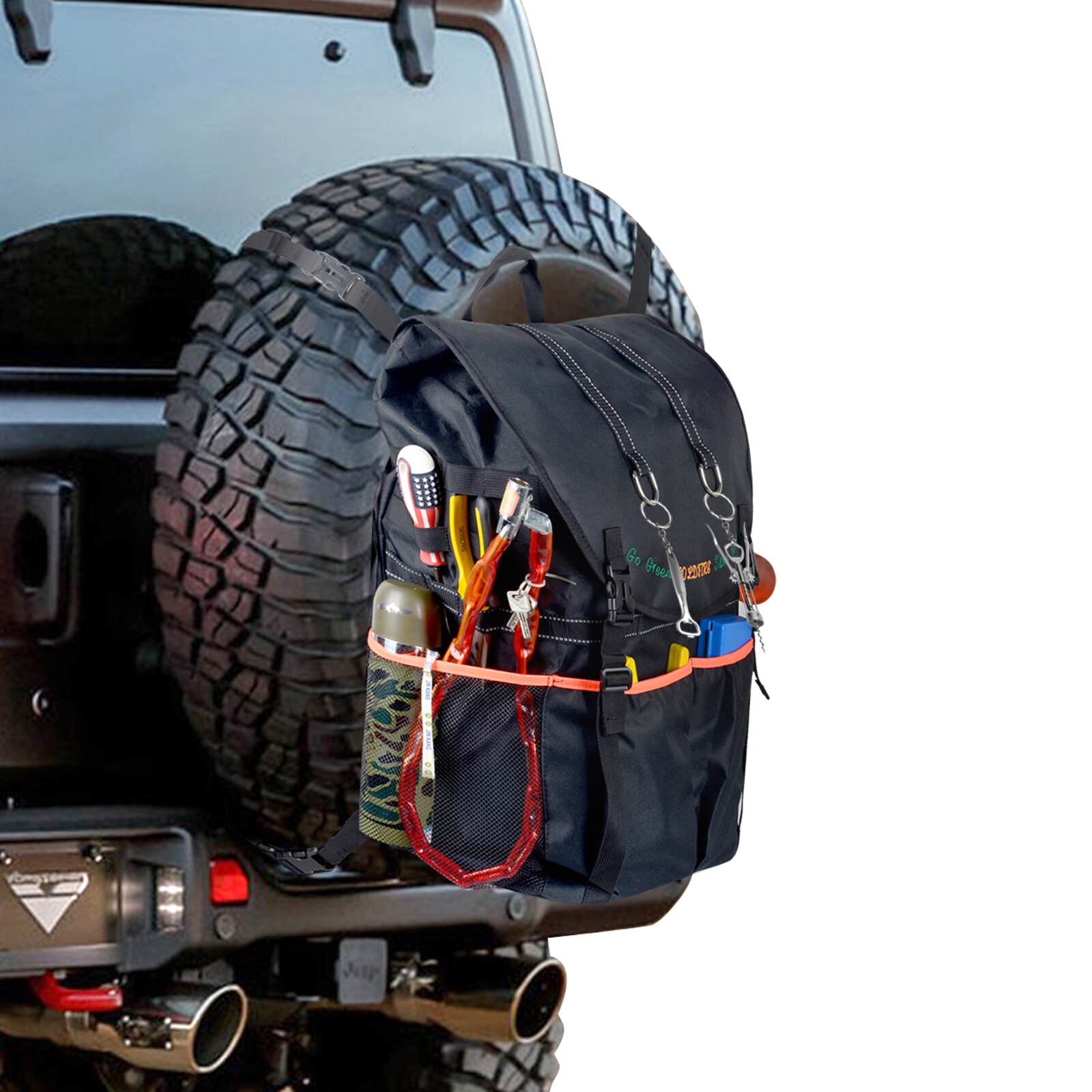 Spare Tire Trash Bag, Universal Fits 40" Tire Overland Series Spare Tire Bag for Wrangler JK Cargo Storage Bag