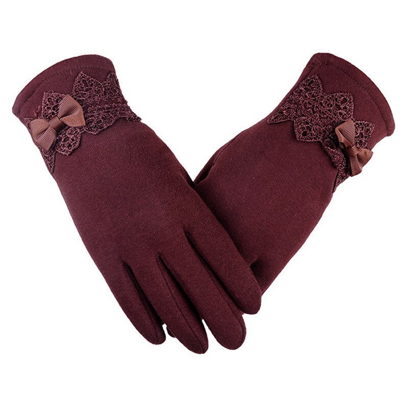 Vrouwelijke Herfst Winter Niet-ge Ïnverteerde Fluwelen Kasjmier Volledige Vinger Warm Lace Hairball Handschoenen Vrouwen Katoen Touch Screen Handschoenen g82