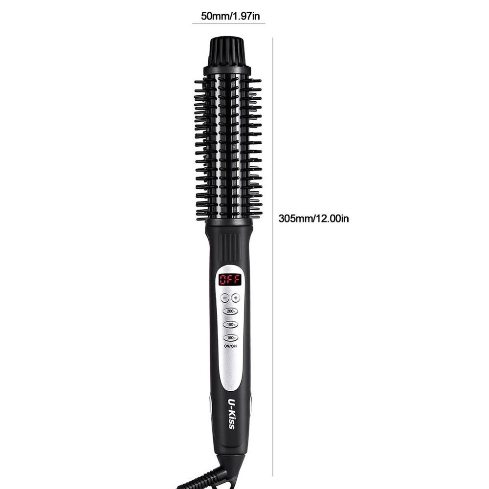 Rulos y alisadores de pelo de cerámica u-kiss, plancha de pelo de cerámica iónica, calentamiento rápido, pantalla LCD termostática de 3 grados