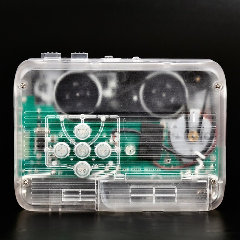 Portable Bluetooth-compatible Input Output Cassette Player FM Radio Players Transparent Cassette Tape Player USB Ports