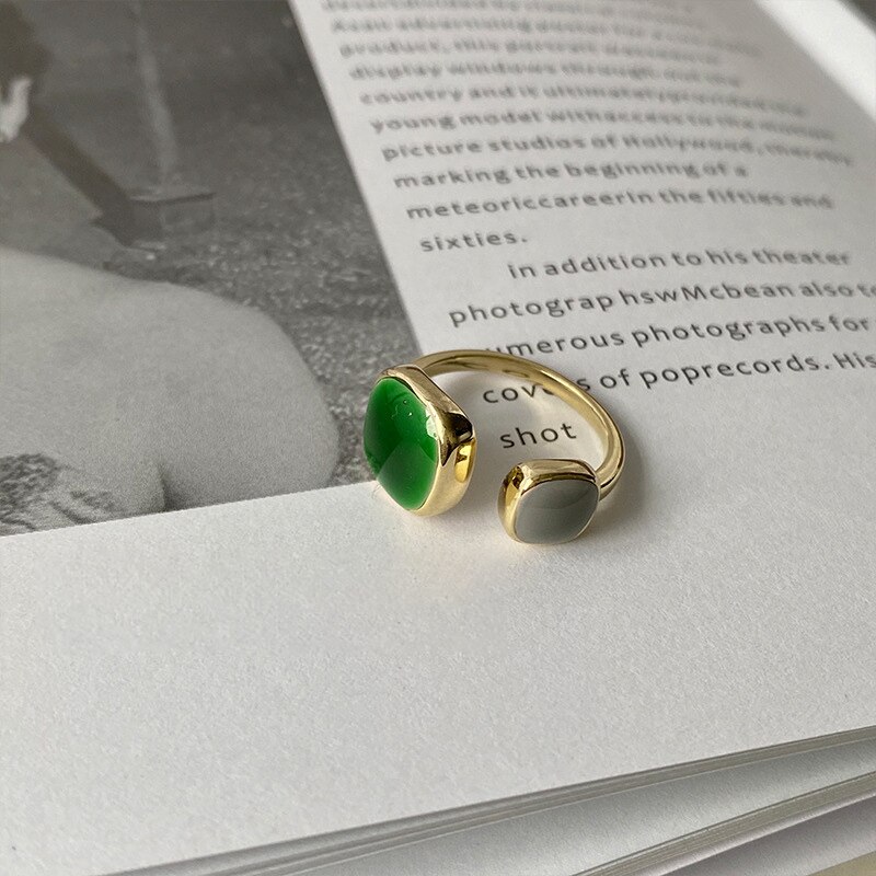 Anillos esmaltados de colores para mujer, anillo de ópalo de cristal de circón ajustable, anillo de compromiso de boda, joyería de estilo coreano, Bague: 5